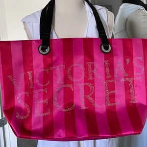 Victoria’s Secret LIMITED EDITION Bling Red Striped Tote Bag